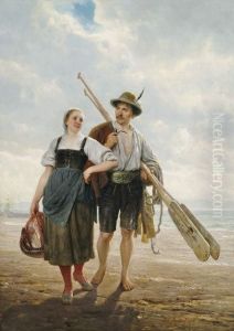 Fischerpaar Am Chiemsee by Johann Friedrich Engel