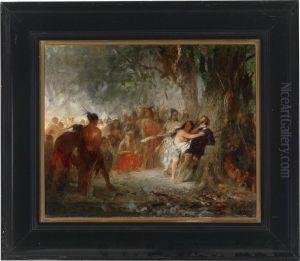 Pocahontas Rettet Das Leben Des Captain John Smith by Johann Friedrich Engel