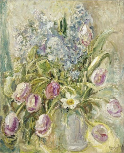 Still Life Of Tulips And Hyacinth - view 1