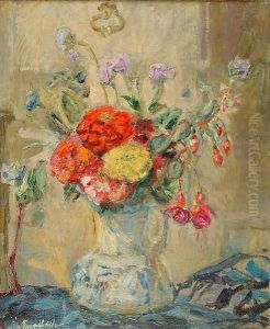 Vase Of Summer Flowers by Florence Neumengen Engelbach