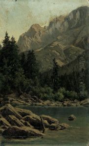 Gebirgsbach; Bergsee by Georg Hermann Engelhardt