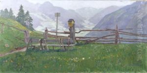 Alpenlandschaft Mit Fernblick by Joseph Engelhardt