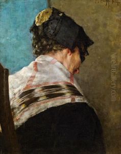 Weibliche Kopfstudie by Josef Engelhart