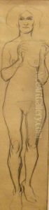 Female Nude by Josef Engelhart