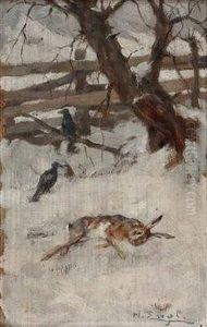 "erlegterhase Mit Zwei Raben" by Hugo Engl