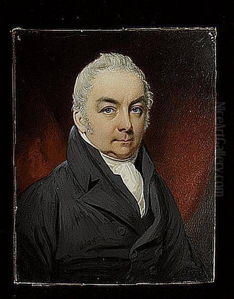 George Lander, Wearing Black Coat, Waistcoat And White Cravat - view 1