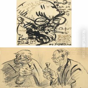 Two Drinking Gentlemen And A Selfportait