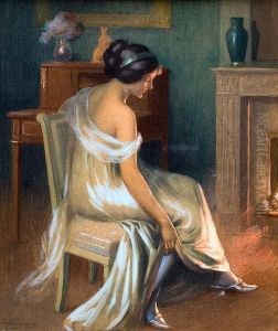 Femme Assise Devantl'atre by Delphine Enjorlas