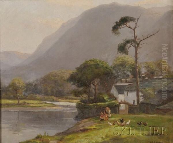 View Of Children By A Lake - view 1