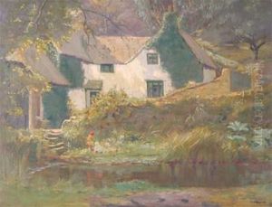 A Cottage By A River by Augustus William Enness