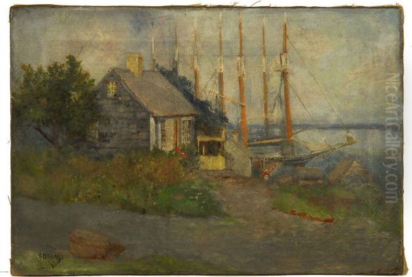 Coastal Scene With A Docked Ship - view 1