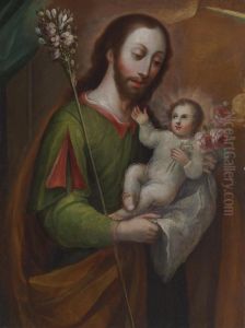 Saint Joseph And The Christ Child by Nicolas Enriquez