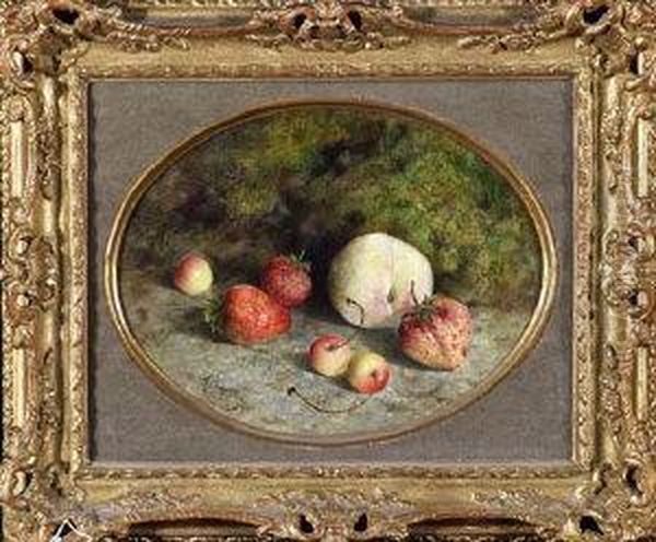 A Still-life Study Of Strawberries, Cherries And A Peach In A Hedgerow - view 1
