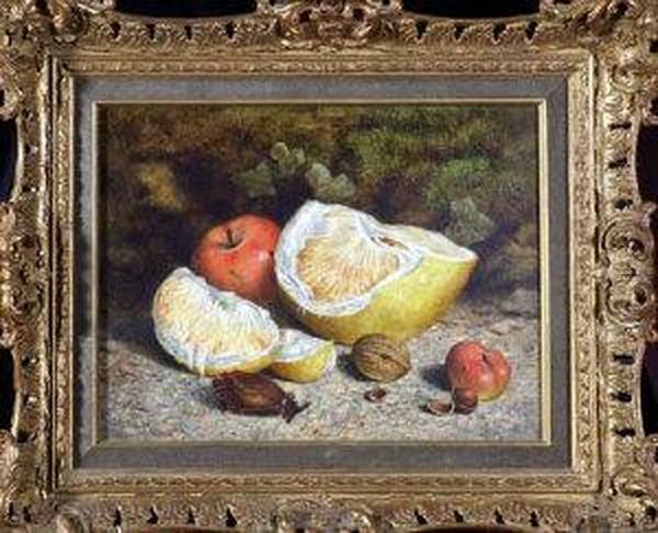 A Still-life Study Of A Lemon And Other Fruits And Nuts In A Hedgerow Setting - view 1