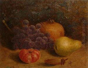 Still Life Of A Bird's Nest; Still Life Of Fruit by Mary Ensor