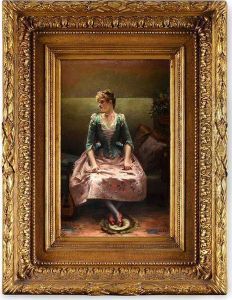 Elegante Assise Dans Un Interieur