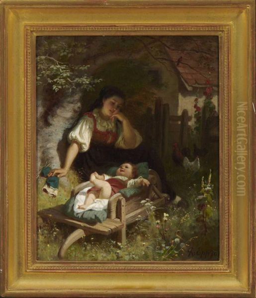Junge Mutter Mit Kleinem Kind Im Baumschatten - view 1