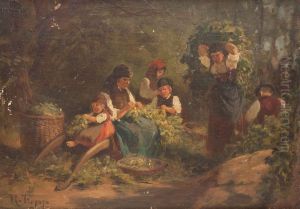 Bei Der Hopfenernte (studie) by Rudolf Epp