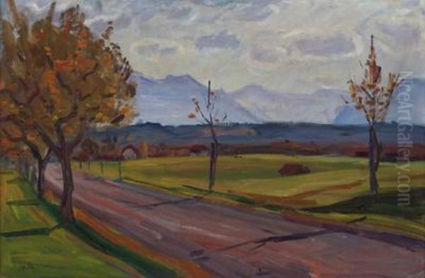 Herbstliche Landstrase Bei Murnau - view 1