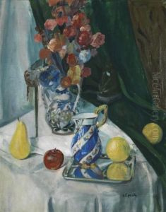 Nature Morte Au Bouquet Et Aux Fruits