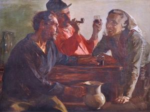 Gathering At The Tavern by Jehudo Epstein