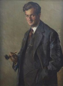 Portrait Ofalexander Isaac Cemach, Half Length Standing by Jehudo Epstein