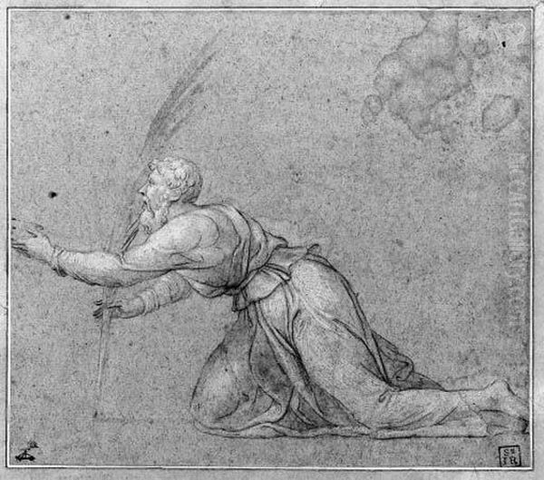 A Kneeling Matyr Saint Gesturing To The Left - view 1