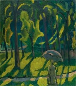 Parklandschaft (im Fruhling). by Adolf Erbsloh