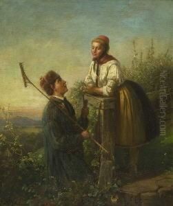 Unterhaltung Am Zaun. by Ludwig Erdmann