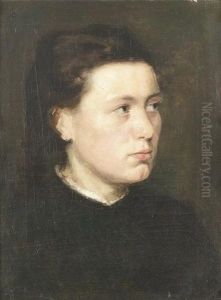 Portrat Einer Jungen Frau. by Alois Erdtelt