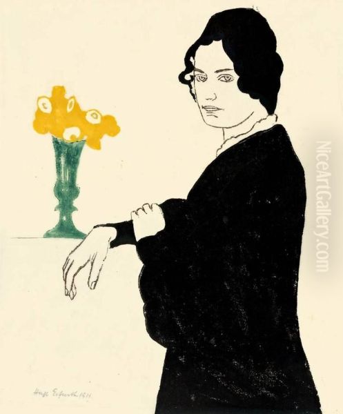 Adele Zwintscher Mit Blumenvase - view 1