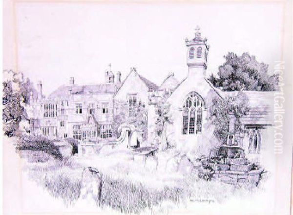 Study Of Brympton D'evercy Church - view 1