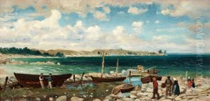 Coastal Landscape With Harbour by Johan Erik Ericson