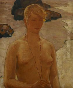 Badende Mit Kette by Fritz Erler
