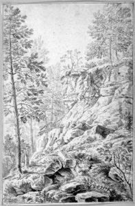 Felsige Waldlandschaft by Johann Franz Ermels