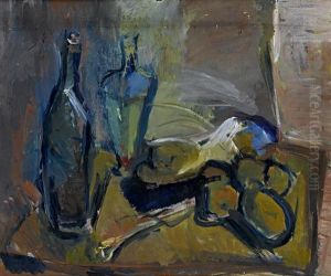 Still Life With Bottles by Vera Mikhailovna Ermolaeva