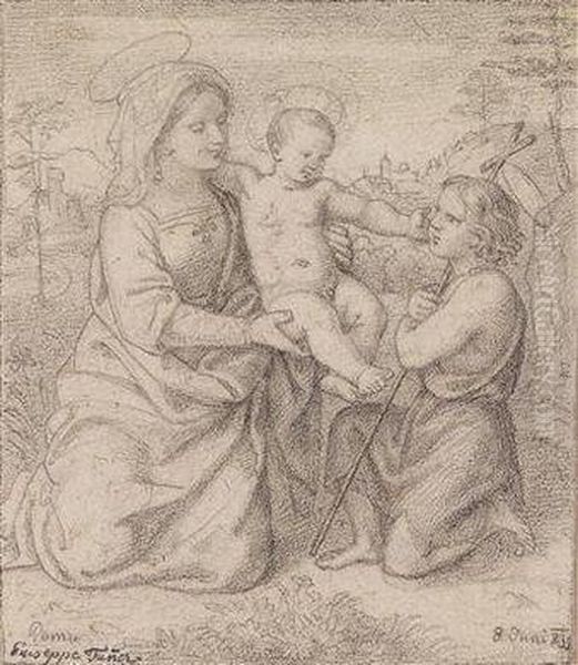 Madonna With Boy Jesus And St. John The Baptist;madonna With Child - view 1