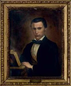 Portrait Of A Young Man Holding A Book by Joseph Ernst Tunner