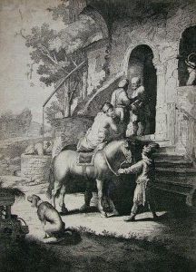 "la Samaritain Layant Mis Sur Son Cheval..." by Charles Errard II