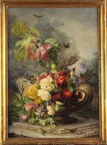 Composition Florale Sur Un Entablement by Eleonore Escallier