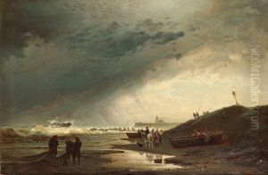 Shipwreck By The Coast by Hermann Eschke