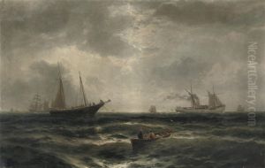 Fischerboote Auf Der Neufreundlandbank by Hermann Richard Eschke