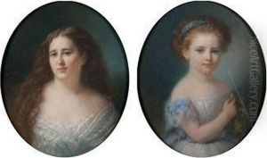 Portrait D'une Fillette Aux Rubans Bleus