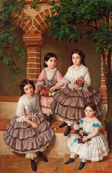 Retrato De Las Ninas De La Familia Coronas (joaquina, Mercedes, Rosa Y Gertrudis) - view 1