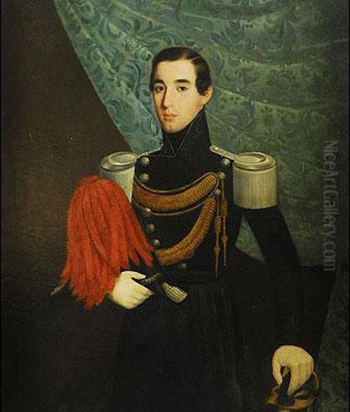 Retrato De Caballero Joven Con Uniforme De Capitan De Infanteria - view 1