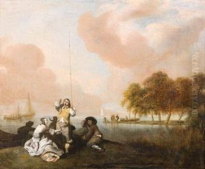 La Halte Pres De La Riviere by Jacob Esselens