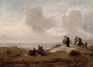 Elegant Figures In A Dune Landscape