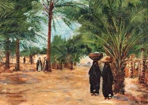 Orientalische Frauen Unter Palmen