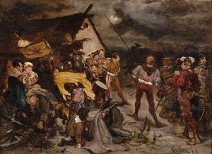 Mittelalterliche Szene. by Theodor Esser