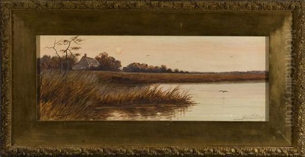 Marsh Scene With House - view 1